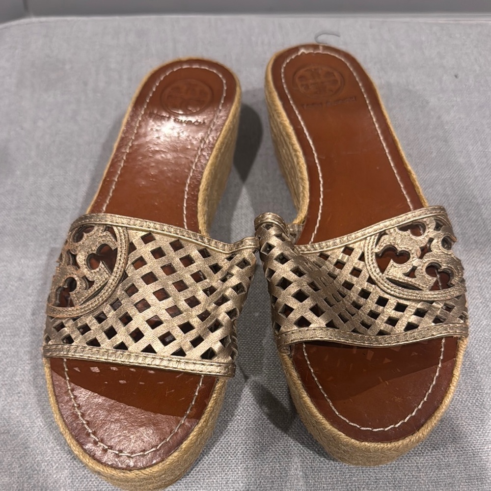 Women's Metallic Slide Sandals